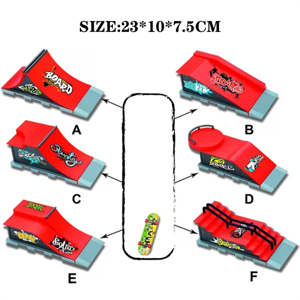 Finger Skateboards DIY Skate Park Ramp Parts Tech Deck Scene 10 In 1 Venue Combination Set For Children Indoor Home Toys