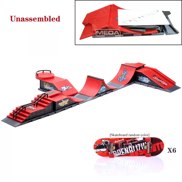 Finger Skateboards DIY Skate Park Ramp Parts Tech Deck Scene 10 In 1 Venue Combination Set For Children Indoor Home Toys