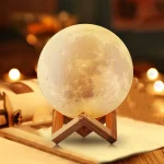 C5 8cm Moon LED Night Light Lamp Battery Powered With Stand Starry Lamp Bedroom Home Decor Night Lights Kids Gift Moon Lamp Xmas