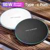 100W Wireless Charger Pad Stand for iPhone 15 14 13 12 11 X 8 Samsung Xiaomi Phone Chargers Induction Fast Charging Dock Station
