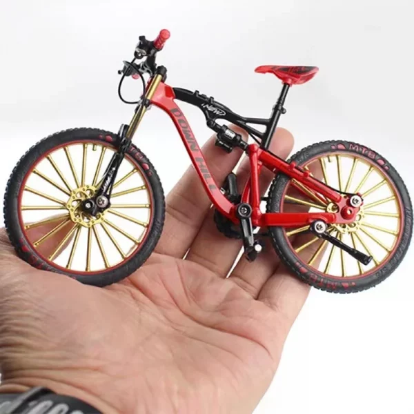 Mini 1:10 Alloy Bicycle Model Alloy Finger Mountain Bike Magic Racing Simulation Adult Collection Bend Road Toys Gift for Kids