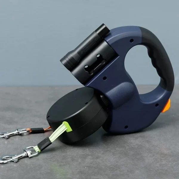 3m Retractable Dog Leash For Small Dogs Reflective Dual Pet Leash Lead 360 Swivel No Tangle Double Dog Walking Leash With Lights