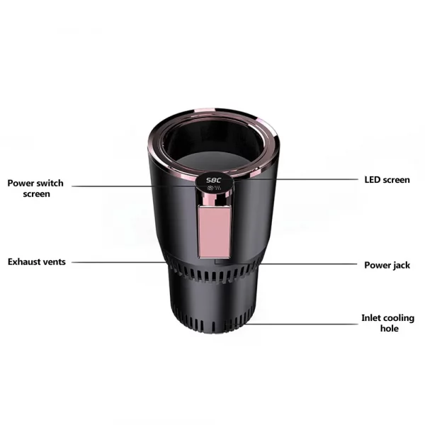12V Car Heating Cooling Cup Smart Car Cup Holder 2 in1 Fast Refrigeration Heating Insulation Electric Cup Mini Refrigerator