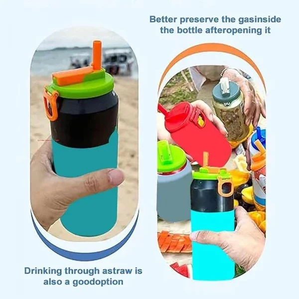 Portable Soda Cup Cover Straw Combination Spill-proof Good Sealing Cup Cover Can Replace Reusable Straw Cup Cover CupAccessories