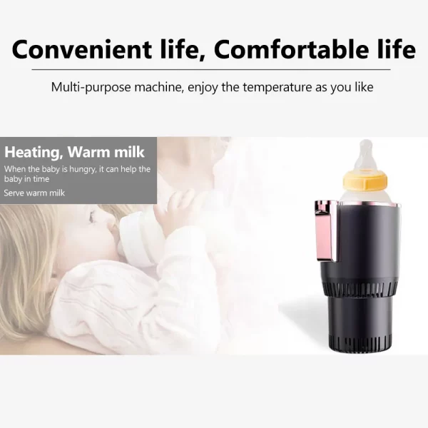 12V Car Heating Cooling Cup Smart Car Cup Holder 2 in1 Fast Refrigeration Heating Insulation Electric Cup Mini Refrigerator