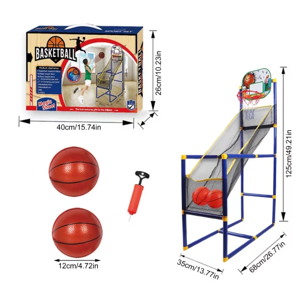 Children Indoor Outdoor Shooting Machine Mini Basketball Stand Hoop With Ball Easy To Assembly Household Parent-child