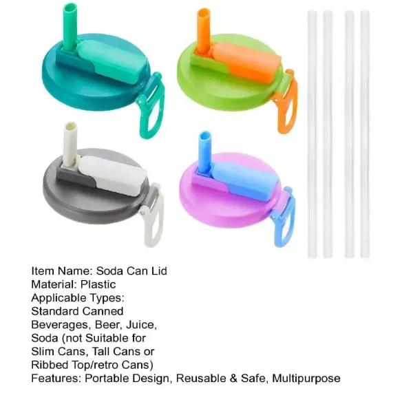Portable Soda Cup Cover Straw Combination Spill-proof Good Sealing Cup Cover Can Replace Reusable Straw Cup Cover CupAccessories