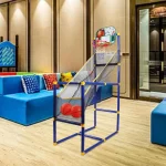 Children Indoor Outdoor Shooting Machine Mini Basketball Stand Hoop With Ball Easy To Assembly Household Parent-child