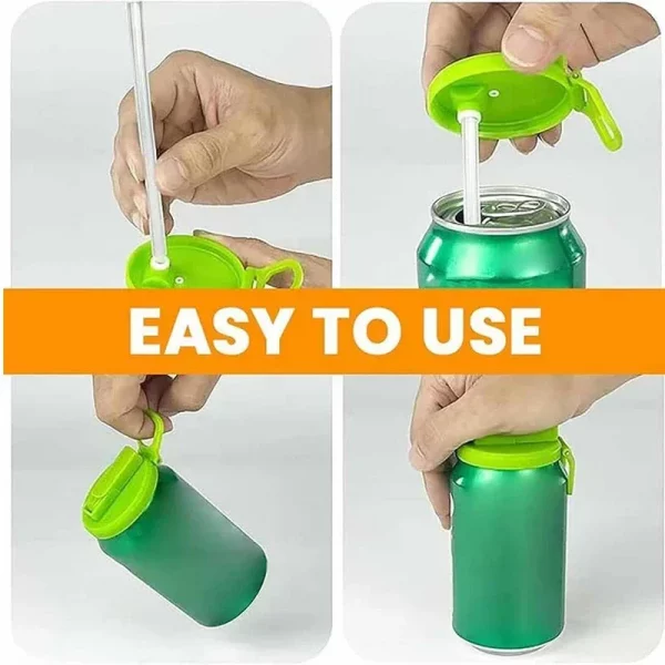 Portable Soda Cup Cover Straw Combination Spill-proof Good Sealing Cup Cover Can Replace Reusable Straw Cup Cover CupAccessories