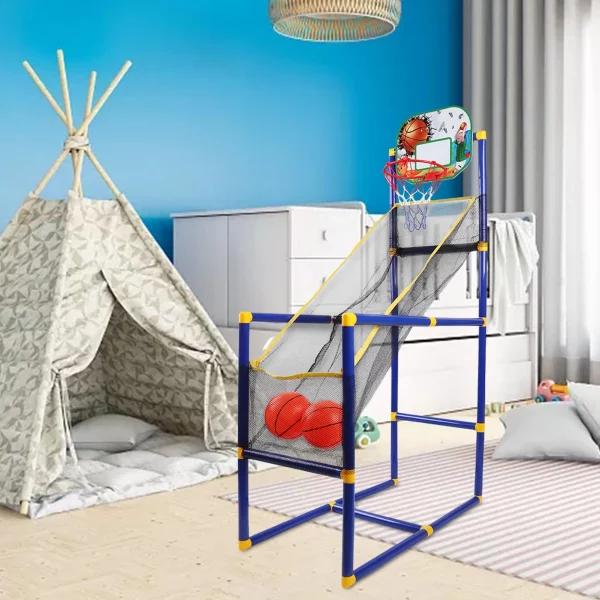 Children Indoor Outdoor Shooting Machine Mini Basketball Stand Hoop With Ball Easy To Assembly Household Parent-child