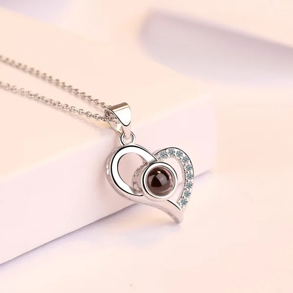 Love Zircon Necklace 100 Languages I Love You projection Pendant For Women With 9 Roses Gift Box 2022 Hot romantic accessories