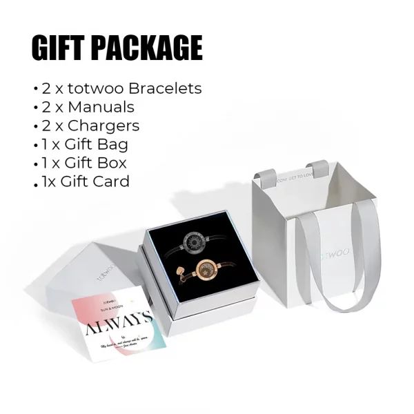 TOTWOO Long Distance Touch Bracelets for Lover ,Light up&Vibration Relationship Gifts for Lovers Smart Jewelry Love Bracelets