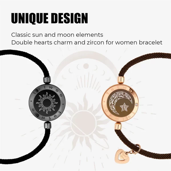 TOTWOO Long Distance Touch Bracelets for Lover ,Light up&Vibration Relationship Gifts for Lovers Smart Jewelry Love Bracelets