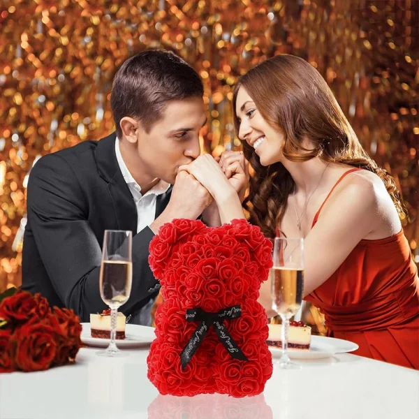 Creative Eternal Rose Bear Artificial Flower Bear Red Teddy Bear For Girlfriend Mother Day Birthday Valentine's Day Anniversary